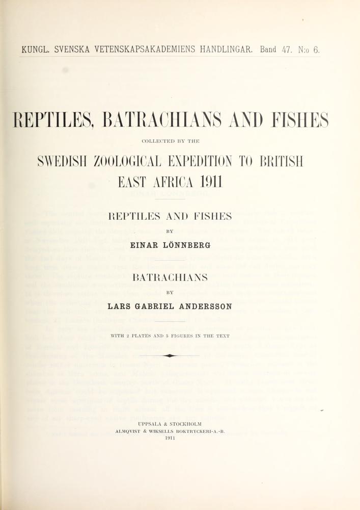 Media type: text; Andersson and Lönnberg 1911 Description: Kongliga Svenska Vetenskaps-Akademiens Handlingar, volume 47, no. 6;